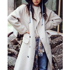 Adore You Wool Coat Free People Oversized Sand Colored Coat